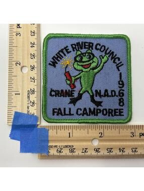 Vintage White River Council Crane NAD 1968 Fall Camporee Patch Indiana Souvenir